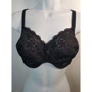Vanity Fair Black Daisy Print Bra